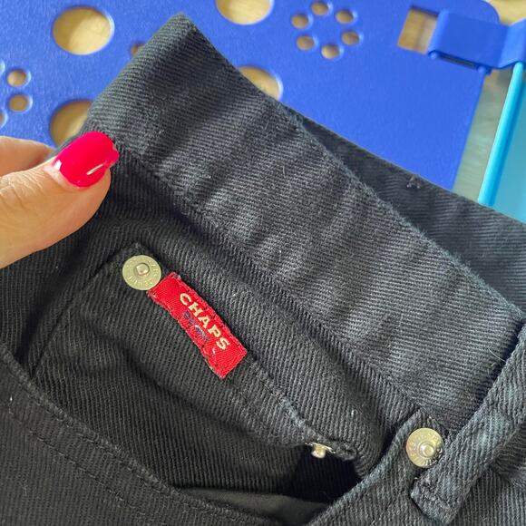 Chaps black jeans denim pants women's 10 cropped  rigid heavy fashionable - Picture 7 of 15